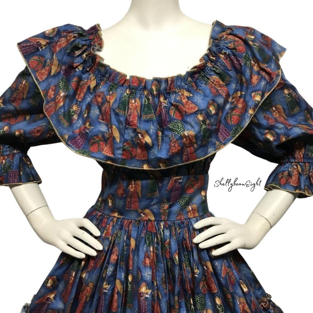 VTG Western Square Dance Circle Skirt Dress M 8 - Picture 3 of 14